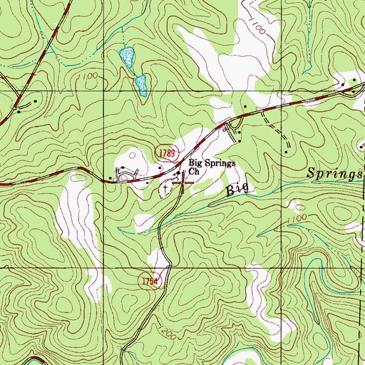 Topographic Map of Big Springs Church, NC
