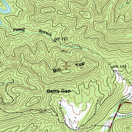 Topographic Map of Bill Top, NC