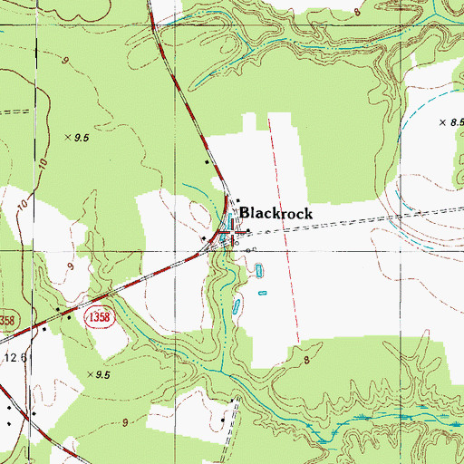 Topographic Map of Blackrock, NC