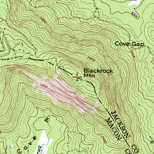 Topographic Map of Blackrock Mountain, NC