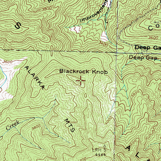 Topographic Map of Blackrock Knob, NC