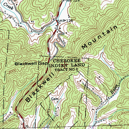 Topographic Map of Blackwell Mountain, NC
