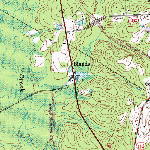 Topographic Map of Blands, NC