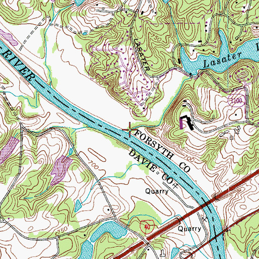 Topographic Map of Blanket Creek, NC