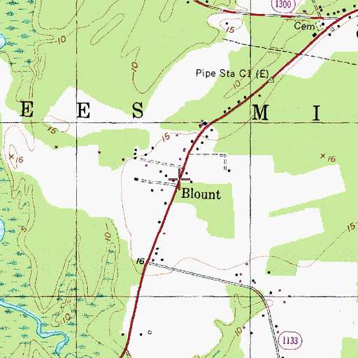 Topographic Map of Blount, NC
