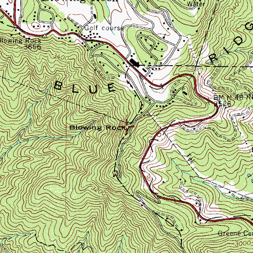 Topographic Map of Blowing Rock, NC