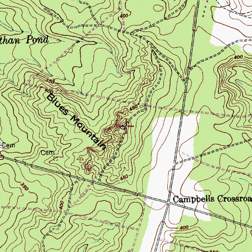 Topographic Map of Blues Mountain, NC