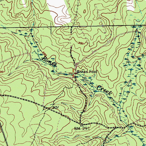 Topographic Map of Bones Ford, NC