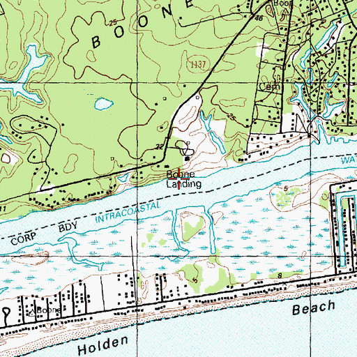 Topographic Map of Boone Landing, NC