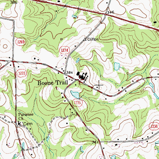Topographic Map of Boone Trail, NC
