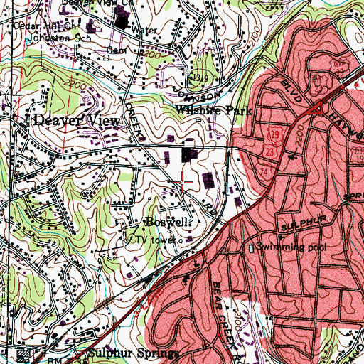 Topographic Map of Boswell, NC