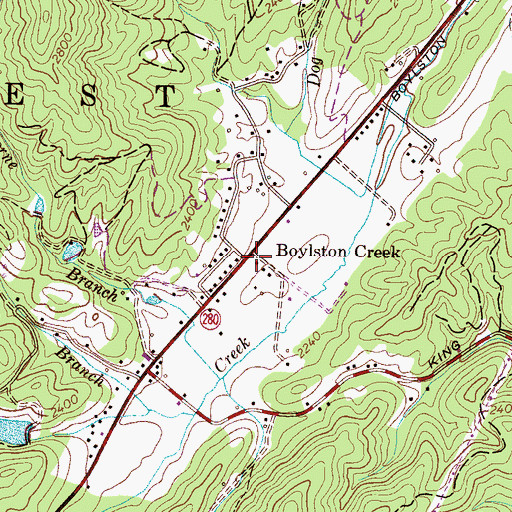 Topographic Map of Boylston Creek, NC
