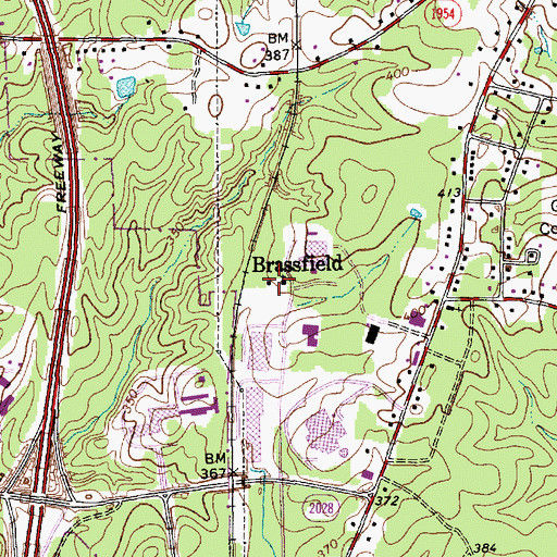 Topographic Map of Brassfield, NC