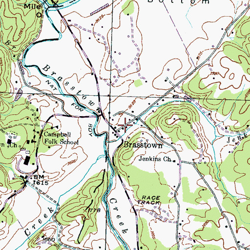 Topographic Map of Brasstown, NC