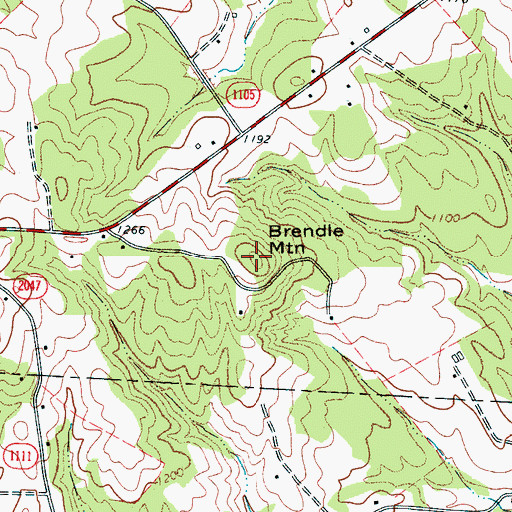 Topographic Map of Brendle Mountain, NC