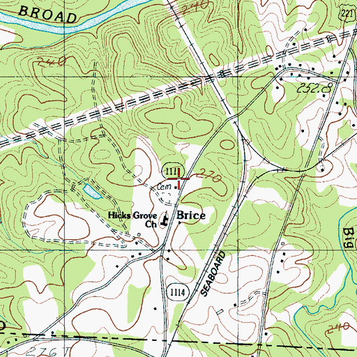 Topographic Map of Brice, NC
