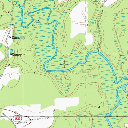 Topographic Map of Brick Cellar Landing, NC