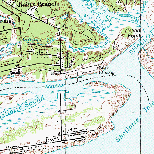 Topographic Map of Brick Landing, NC