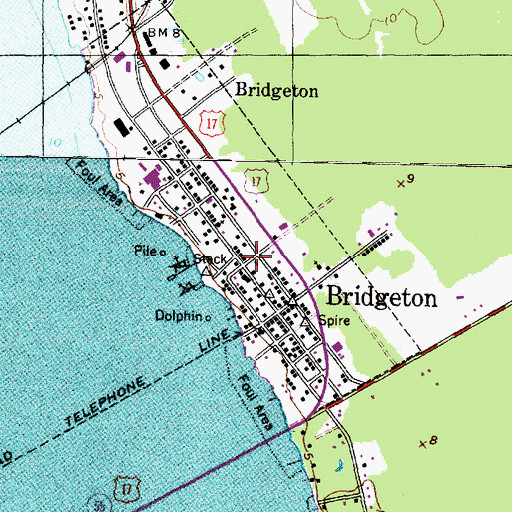 Topographic Map of Bridgeton, NC