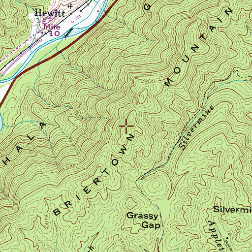 Topographic Map of Briertown Mountain, NC