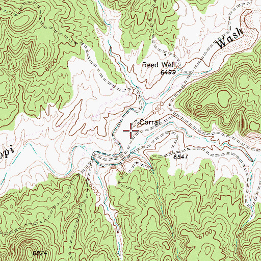 Topographic Map of Reed Valley, AZ