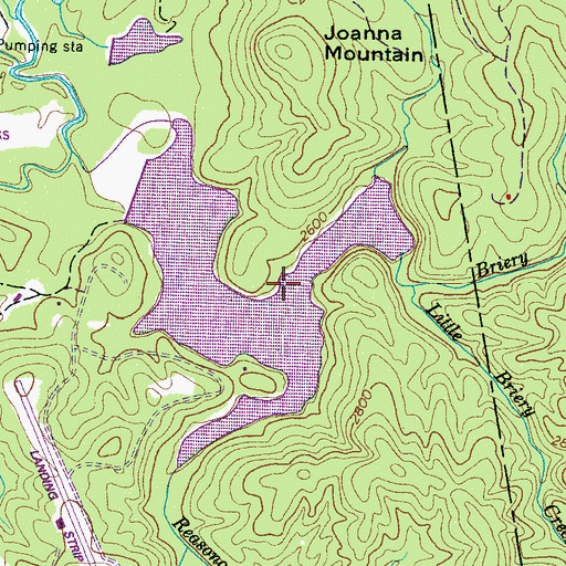 Topographic Map of Briery Fork Creek, NC