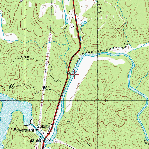 Topographic Map of Britten Creek, NC
