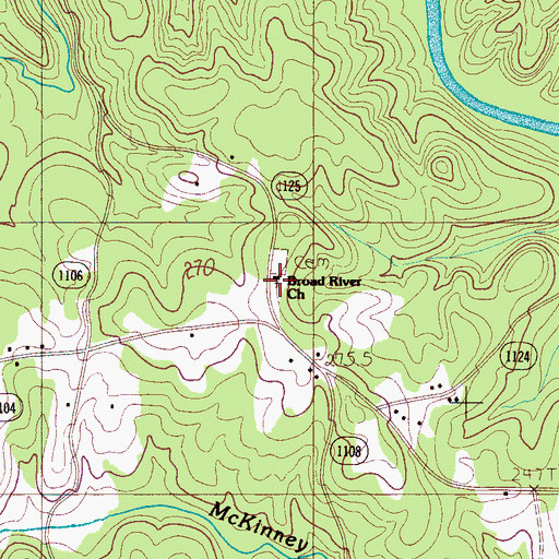 Topographic Map of Broad River Church, NC