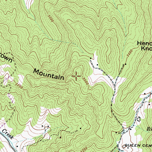 Topographic Map of Brown Mountain, NC
