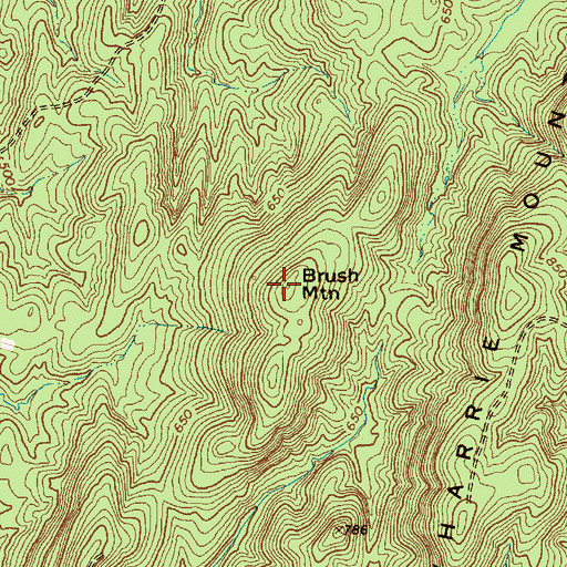Topographic Map of Brush Mountain, NC