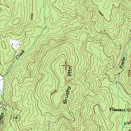 Topographic Map of Brushy Mountain, NC