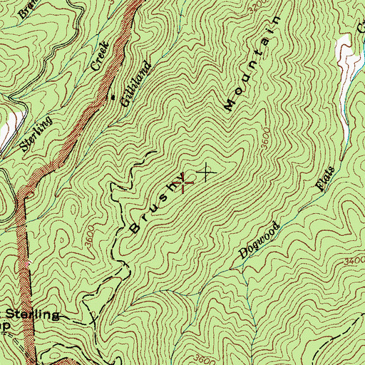 Topographic Map of Brushy Mountain, NC