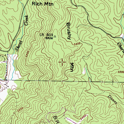 Topographic Map of Brushy Mountain, NC