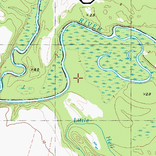 Topographic Map of Bryan Landing, NC