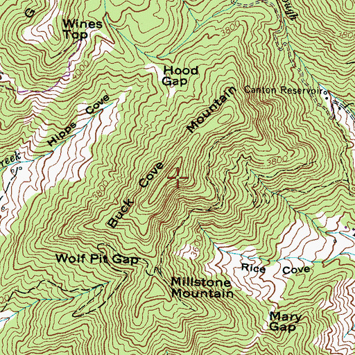 Topographic Map of Buck Cove Mountain, NC