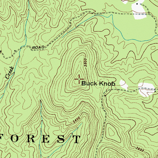 Topographic Map of Buck Knob, NC