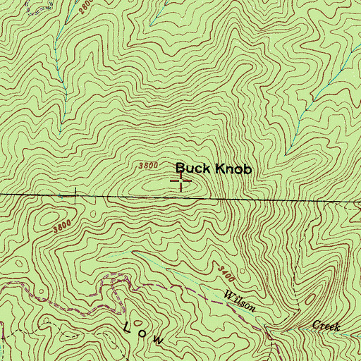 Topographic Map of Buck Knob, NC