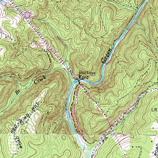 Topographic Map of Buckeye Ford, NC