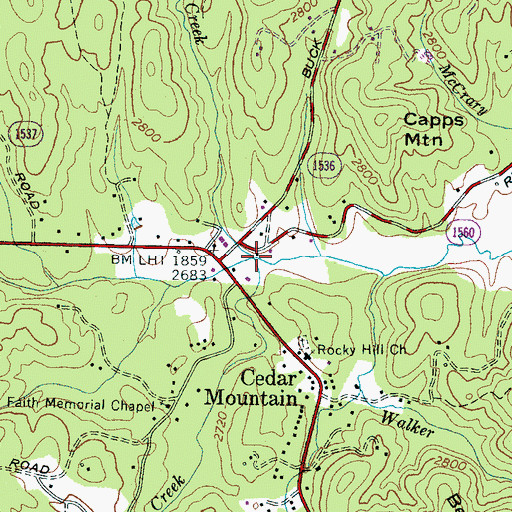 Topographic Map of Buckhorn Creek, NC