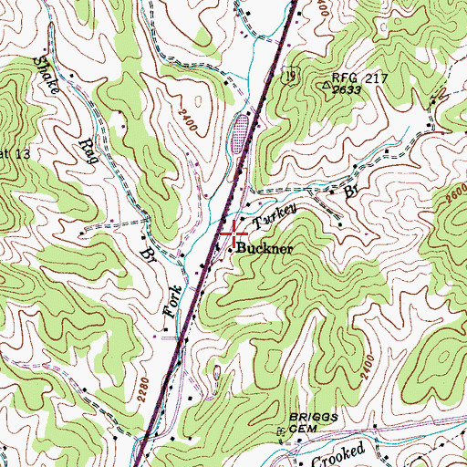 Topographic Map of Buckner, NC