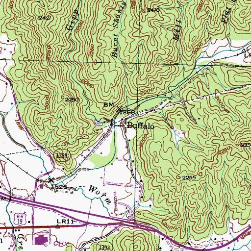 Topographic Map of Buffalo, NC