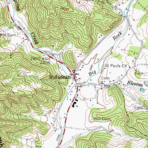 Topographic Map of Buladean, NC
