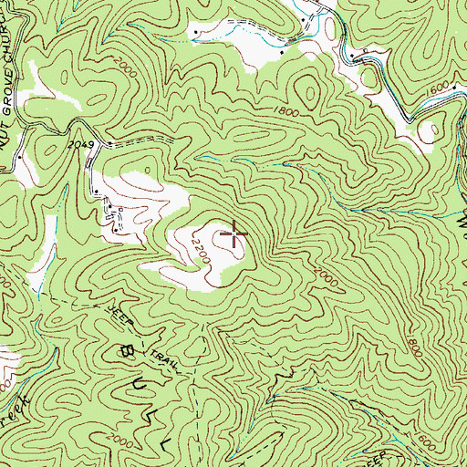 Topographic Map of Bullhead Mountain, NC