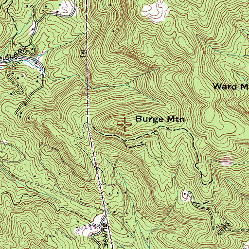 Topographic Map of Burge Mountain, NC