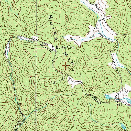 Topographic Map of Burke Mountain, NC