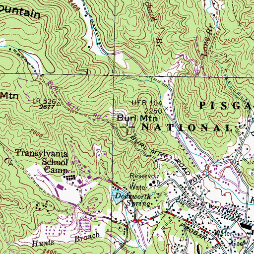 Topographic Map of Burl Mountain, NC