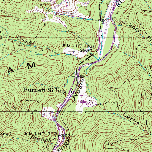 Topographic Map of Burnett Siding, NC