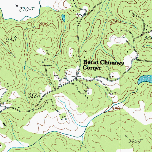 Topographic Map of Burnt Chimney Corner, NC