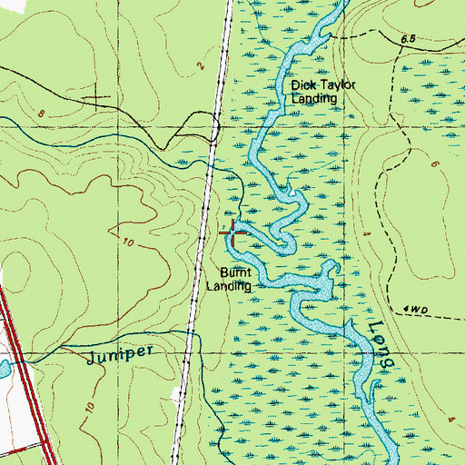 Topographic Map of Burnt Landing, NC