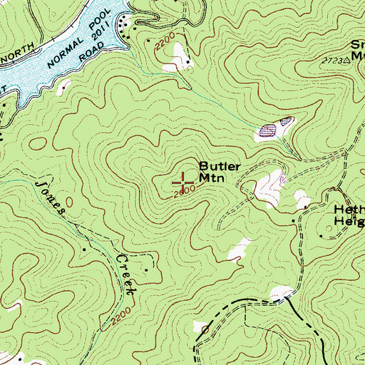 Topographic Map of Butler Mountain, NC